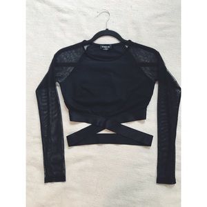 Bebe mesh sleeved top.